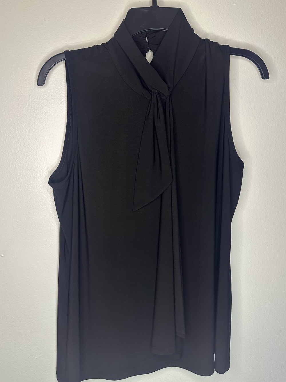 White House Black Market Black Sleeveless Tie-Neck Camisole